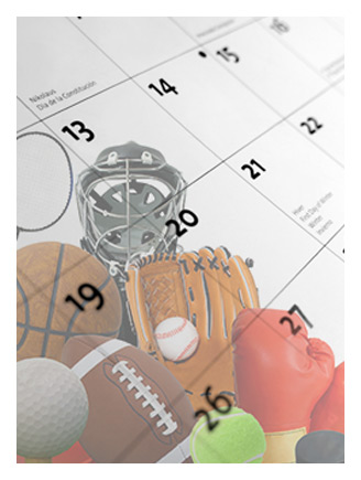 Sports equipment and calendar